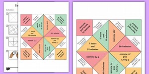 Converting Time Units Fortune Teller Template