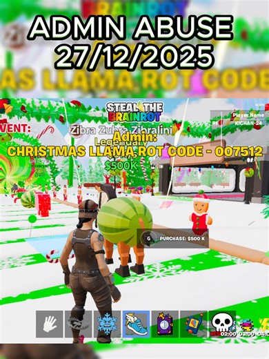 ADMIN ABUSE STEAL THE BRAINROT 27/12/2025 #stealthebrainrot #adminabuse #kichan_24