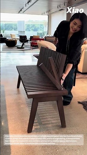 Transforming Wooden Bench: From Stylish Seat to Dual Chairs Instantly