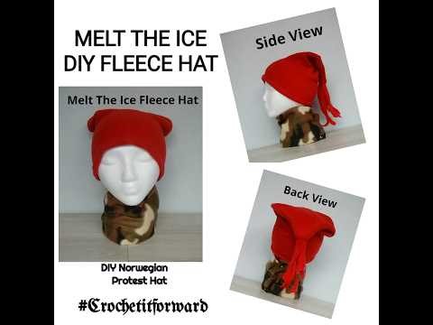Easiest Melt the Ice Fleece Hat Ever #crochetitforward #fleece #norwegian #norwegianhat #diy #diyhat