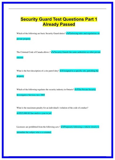 Security Guard Test Questions Part 1 Already Passed839 636x882