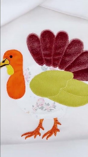 Turkey Applique Bird #birdembroidery #appliquedesign #turkey