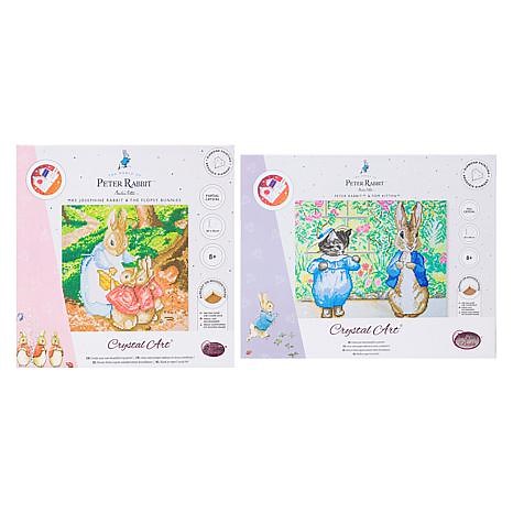 Craft Buddy Crystal Art Peter Rabbit, Kitten, & Bunnies 2pk Canvas Kit | HSN