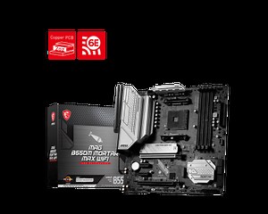 MSI MAG B550M MORTAR MAX WIFI AMD AM4 DDR4 Lightning Gen 4 M.2 HDMI WiFi6E mATX Gaming Motherboard