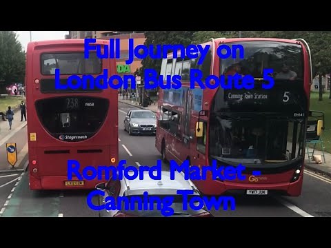 Full Journey on London Bus Route 5 | Romford Market - Canning Town