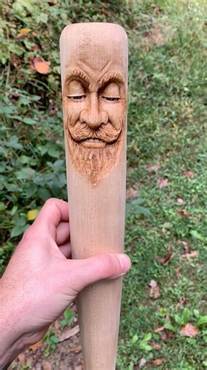 Baseball Bat Wood Carving #baseball#woodcarving