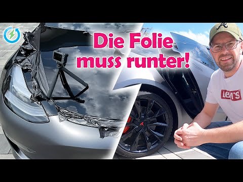 Die Folie musste runter: Autofolie entfernen: Tesla Model 3 Folierung | Vollfolierung abziehen