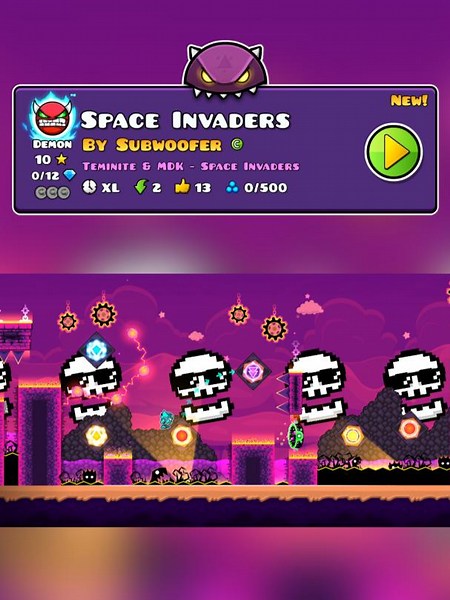 Space Invaders - Easy Demon Geometry Dash Level