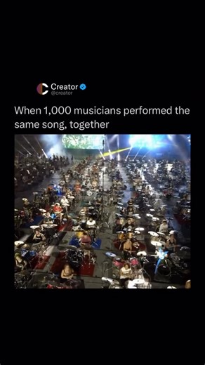 Creators | Entertainment | Culture on Instagram: "In 2016, the Rockin’1000 “That’s Live” festival pulled off one of the most ambitious musical gatherings ever attempted. A full thousand musicians, singers, guitarists, bassists, drummers, and more, came together to perform as one massive band, filling an entire stadium with sound. What made it extraordinary wasn’t just the scale, but the unity. Thousands of people who had never played together before locked into the same rhythm, the same chords, 