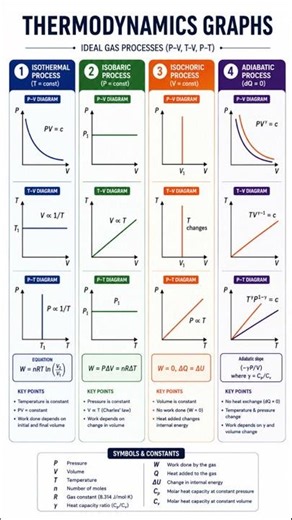 Important Thermodynamics Graphs Explained 🔥 Full RevisionThermodynamics Graphs ⚡ PV TV TS Diagrams