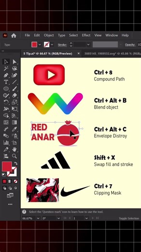 Adobe Illustrator shortcut keyboard command #my #shorts #illustratortutorial #memes #illustrative