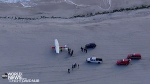 8.3K views · 130 reactions | BEACH LANDING: Two people on board a Cessna 150 were uninjured after a reported engine problem, with the pilot on the flight from Maryland forced to make an emergency landing on the beach in Point Lookout, Long Island. https://7ny.tv/2NdOBMW | ABC World News Tonight with David Muir | Facebook
