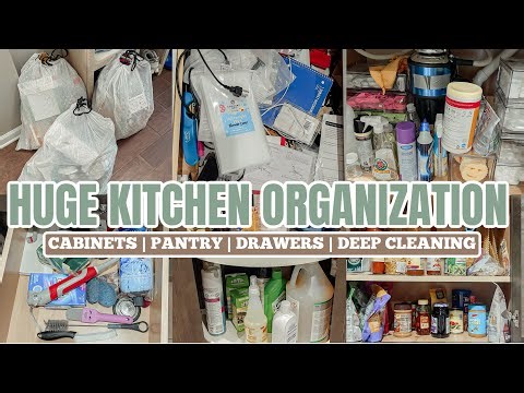 HUGE CLEAN ORGANIZE AND DECLUTTER WITH ME | EXTREME KITCHEN ORGANIZATION | 2025 CLEAN WITH ME