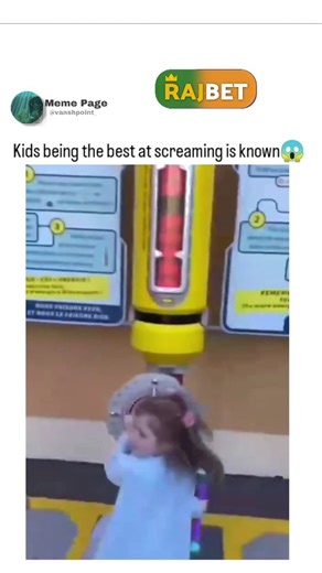 Meme Page on Instagram: "This instagram reel captures children at a public arcade-style "scream meter" machine, where they take turns yelling into a microphone to light up a decibel gauge, culminating in a toddler's piercing scream that maxes out the display with flashing lights and effects. , an account with over 2 million followers dedicated to absurd, context-free human moments, this clip has garnered 550,000 views and 25,000 likes since December 10, 2025, sparking replies referencing Monster