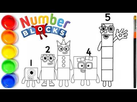 How to draw Numberblocks 1 to 5 | Numberblocks Coloring Page