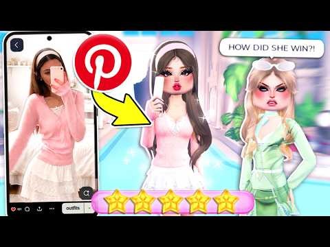 Using PINTEREST OUTFITS to Beat MEAN GIRLS in DRESS TO IMPRESS!