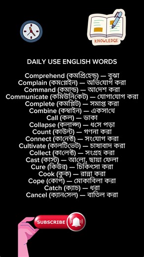 Learn Daily Use English Words with Bangla Meaning | Speak English Confidently Every Day |Vocabulary💥