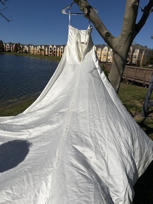 Alfred Angelo Beaded Satin Wedding Dress | eBay