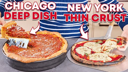16K views · 334 reactions | Today I take on the pizza question of the century—which reigns supreme, Chicago Deep Dish style pizza or New York Thin Crust style pizza? It’s going down on my new video on youtu.be/jwfzZyUa0uE! | Eitan Bernath | Facebook