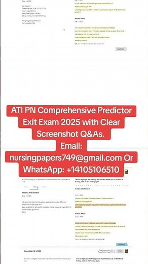 ATI PN Comprehensive Predictor Exit Exam 2023 & 2025.With Screenshots for All 180 Q&As. #nursing