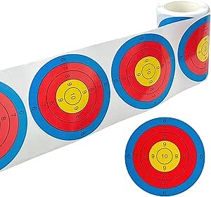 Guyuyii 3" Target Stickers for Shooting Practice – Self-Adhesive Target Pasters for Shooting Range, Indoor/Outdoor Use, Sighting in Guns, Plinking, Drills – Ideal for Shooters, Enthusiasts, Beginners