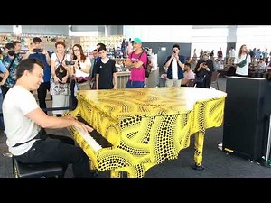 When a professional pianist plays on a Japanese public piano.