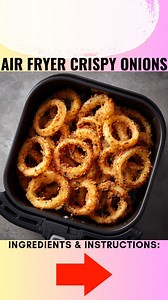 Air Fryer Crispy Onions The first time you make crispy onions in the air fryer, it’s hard to go back to store-bought. They turn out perfectly golden, crunchy, and full of savory flavor, with way less oil and zero mess. These air fryer crispy onions are ideal for topping burgers, casseroles, salads, steaks, or anything that needs a satisfying crunch. What You’ll Need : Yellow or sweet onions, thinly sliced Olive oil All-purpose flour Cornstarch Garlic powder Paprika Salt Black pepper How to Make 