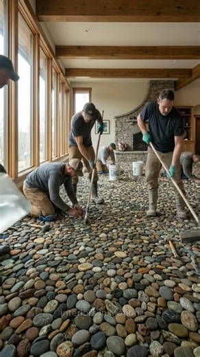 Luxury Pebble Resin Floor Installation | Slow Timelapse Craftsmanship ✨