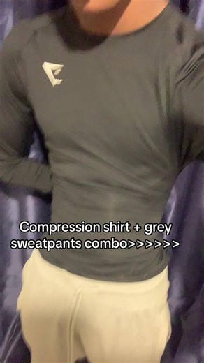Comfortable Compression Shirt and Grey Sweatpants Combo