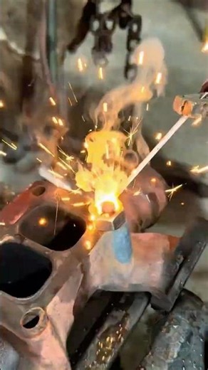 Genius Nut Welding Hack to Remove Broken Exhaust Studs! 🛠️ #automechanic #autocare #diygarage