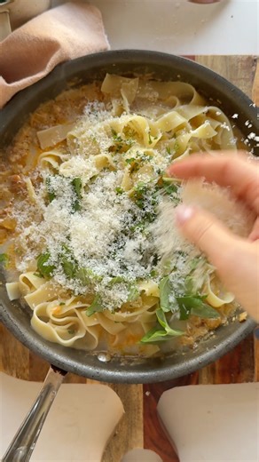 This white sausage ragù with tagliatelle has knocked my socks off! It’s so good, rich, luxe yet simple and I just know you’ll love it! A tangle of this on a plate can heal me with every slurp! Recipe below (I suggest you double it) Recipe: Drizzle of olive oil 8oz of Italia sausage without the casing (I used spicy) 1 small yellow onion, diced 1 bulb of fennel, diced 2 cloves of garlic, minced 1/2 cup of dry white wine (I used Pinot Grigio) Pinch of rosemary, dried or fresh 1 cup of heavy cream S