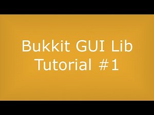 Bukkit GUI Lib Tutorial #1