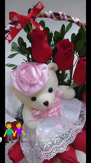 Adorable Teddy Bear with Roses - A Cute Display