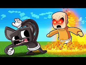 BABY CARTOON CAT vs BABY in YELLOW! (Minecraft)