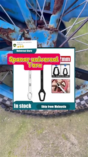 Replying to @nasir.ali4398Universal torx wrench, double head spanner dengan material chrome vanadium steel. Sesuai untuk mengetatkan dan melonggarkan nut saiz #universaltorxwrench #torxhead #doubleheadspanner #spanner #universalspanner