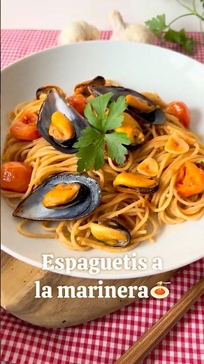 Receta Espaguetis marinera con mejillones