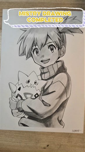 completed misty drawing 🎨#art #drawing #anime #shorts