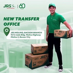 Para sa aming ika-60 na taon, tuluy-tuloy po ang serbisyo namin para sa inyo. Bukas na ang aming bagong transfer branch sa Molino, Bacoor, Cavite. Magpadala na, mga ka-JRS. Bumisita sa aming website para alamin kung saan ang pinakamalapit na branch sa inyo 👉🏻 https://jrs-express.com/branches/ #JRS #JRSExpress #KahitKailanMaaasahan #KahitSaanMakakarating #JRShare | JRS Express