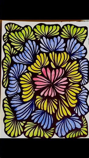 Flowers Zentangle Art | Doodle Art | Flower Art | Colouring Flowers by soft nib pen | Drawing | Art