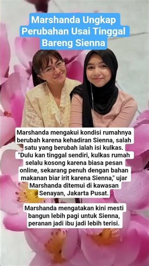 Marshanda Ungkap Perubahan Usai Tinggal Bareng Sienna