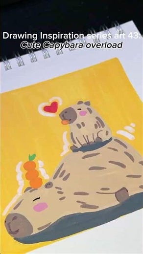 How to draw cute capybaras? - Drawing art series part 43 🥔