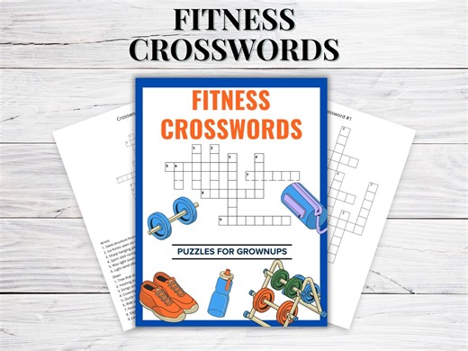 Large Print Fitness Crossword Puzzles for Seniors | 2 Sizes | PDF Download - Etsy