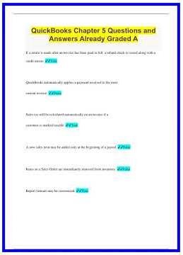 QuickBooks Chapter 5 Questions and Answers Already Graded A430 636x882