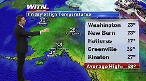 Friday afternoon will be 30° below average and colder than Alaska. We'll be on par with McMurdo Station in Antarctica which is reporting 23° this evening #29DaysUntilSpring :) -Matt (@EngelWx) | WITN-TV