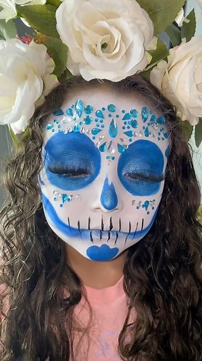 Tutorial de la catrina azul para mi hija 🥰✨ | Itzayanna Olivas