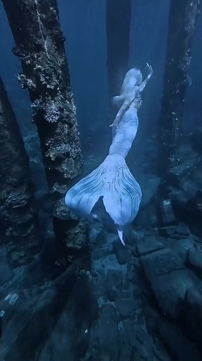 🌚 Mermaid in the moonlight…#mermaid #siren #mermaidtiktok #mertok #mermaidcore #sirencore #moonlight #nighttime @finfolk_productions