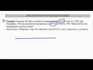 SWL12E4:Basic Arithmetic - Applications of Signed Numbers