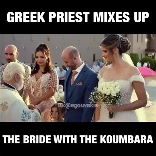 🇬🇷LOL! When a Greek Orthodox priest mixes up the bride with the koumbara in Greece. Video by @Ευάγγελος Γουβάκης #greece #greektiktok #greecetiktok #greekorthodox #greekwedding #greekpriest #athensgreece #athens #greek #greeks #greekhumor