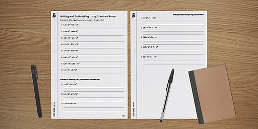Adding and Subtracting Using Standard Form - KS4 Maths