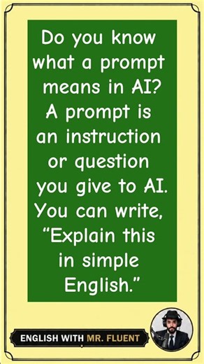 What Is a Prompt? #speakenglish #learnenglish #mrfluent